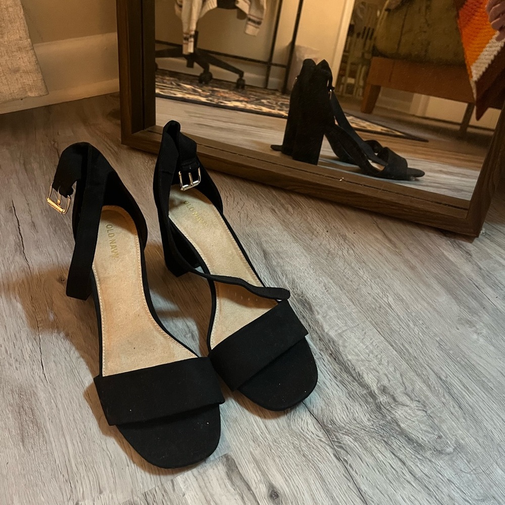 Black block heels